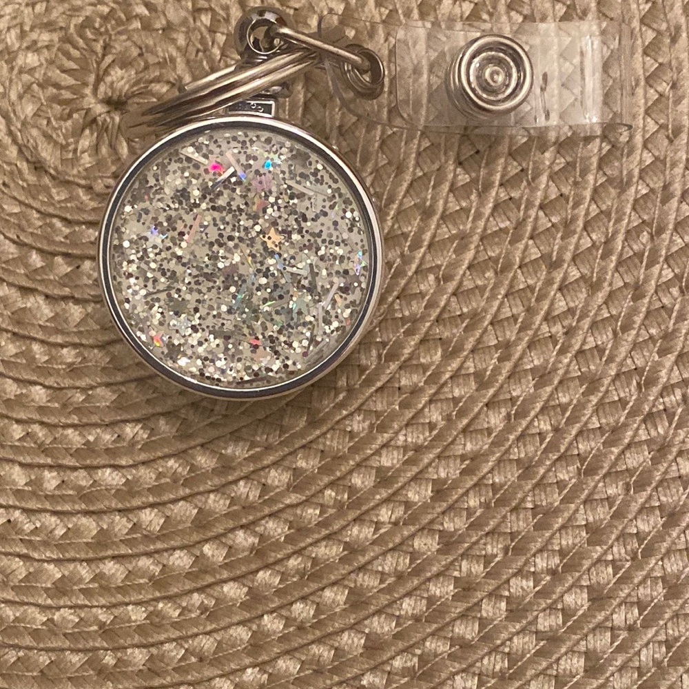 3 pack Silver Glitter ID Badge holder